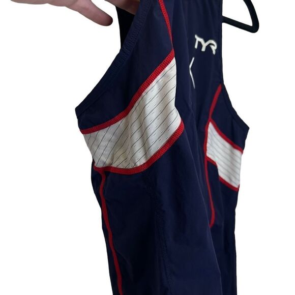 TYR Men’s large Red White Blue Singlet Tank Triathlon Team USA - Picture 7 of 11